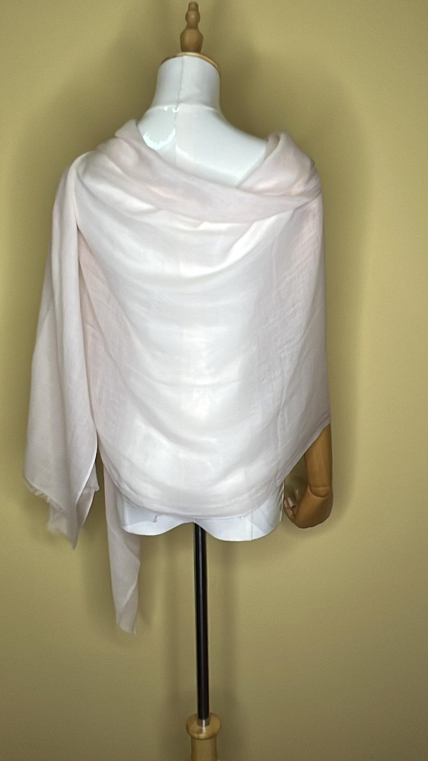 100% Pure Himalayan Cashmere Pashmina Shawl - Annapurna Pearl Pink
