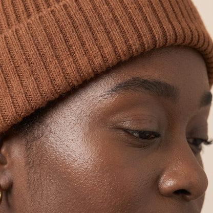 WRAM Women's Cashmere Beanie - Haven Ribbed Amber 6