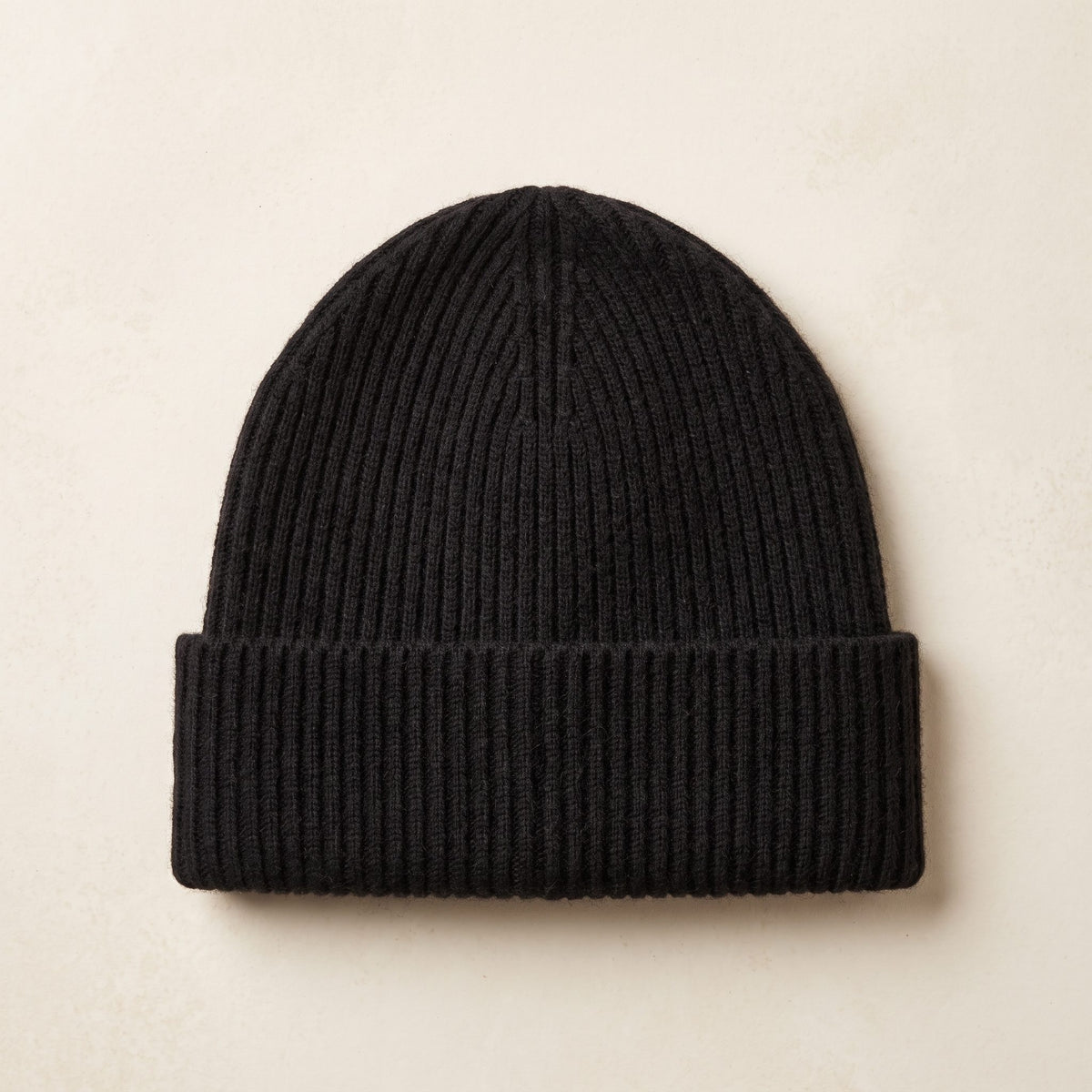 WRBK Women's Cashmere Beanie - Haven Ribbed Black 1