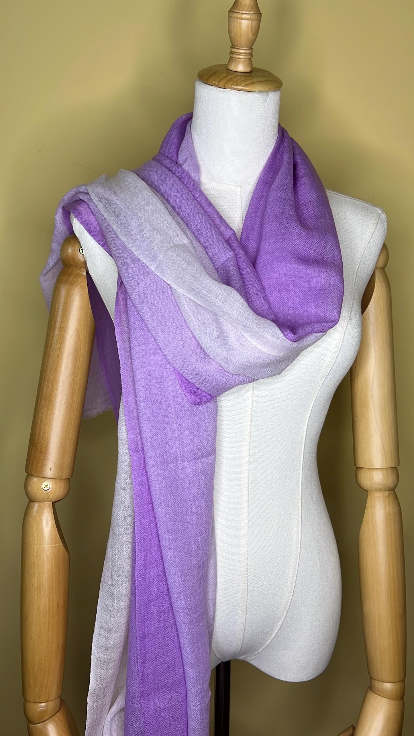 100% Pure Himalayan Cashmere Pashmina Shawl - Annapurna Langtang Lavender