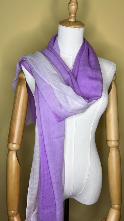 100% Pure Himalayan Cashmere Pashmina Shawl - Annapurna Langtang Lavender