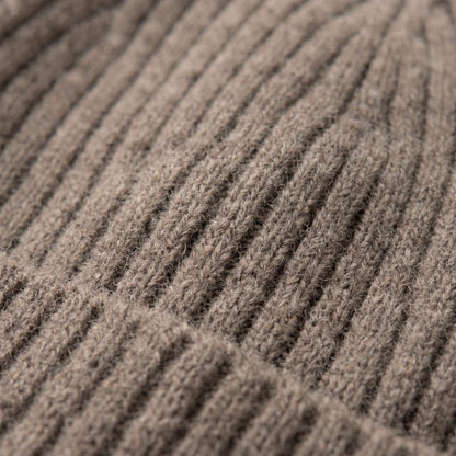 HRTM Men's Undyed Cashmere Beanie - Haven Ribbed Toast Melange 2