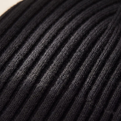 WRBK Women's Cashmere Beanie - Haven Ribbed Black 3