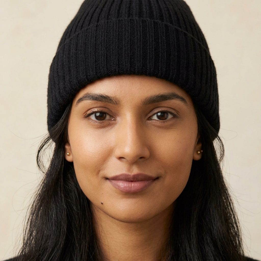 WRBK Women's Cashmere Beanie - Haven Ribbed Black 4