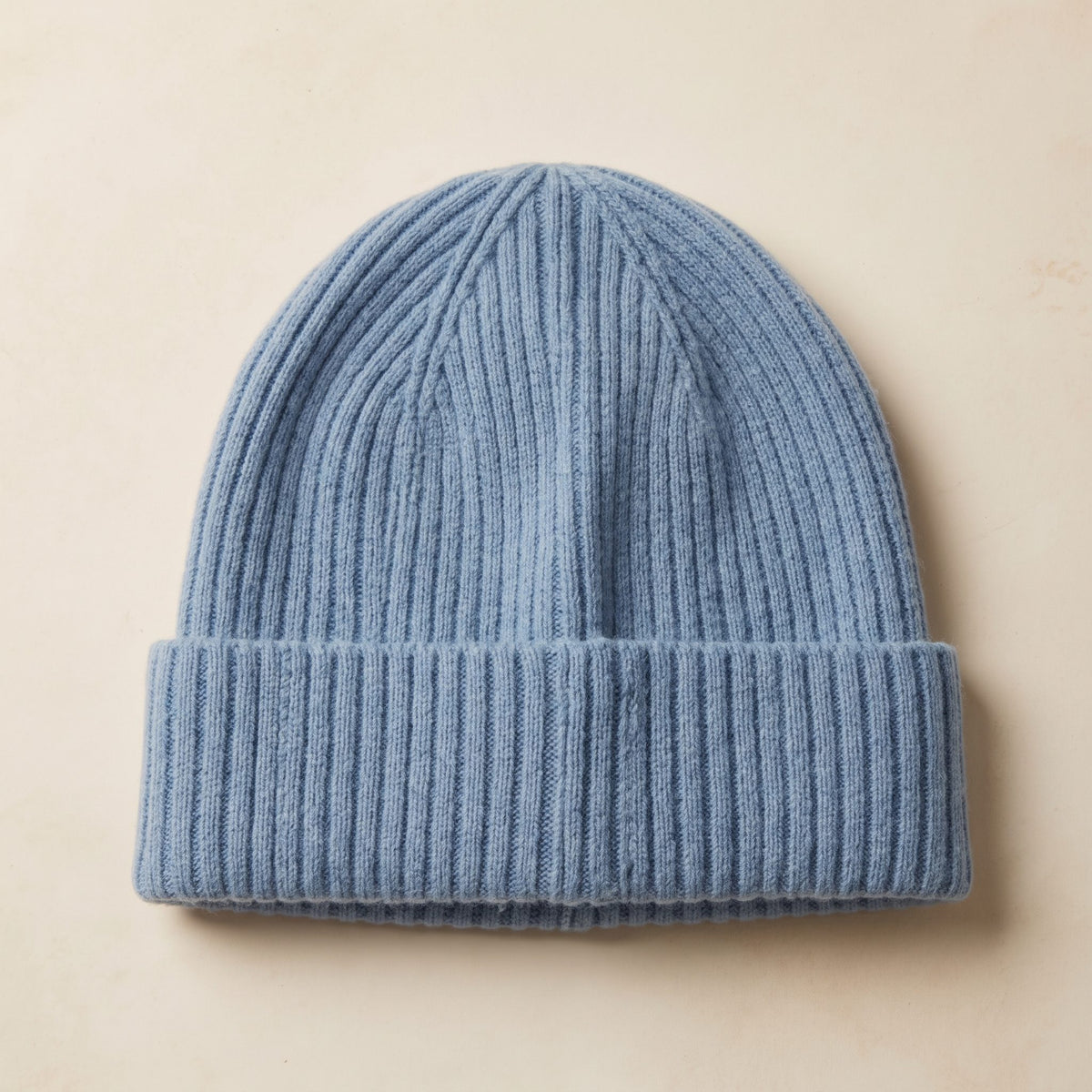 HRSB Men's Cashmere Beanie - Haven Ribbed Sky Blue 1