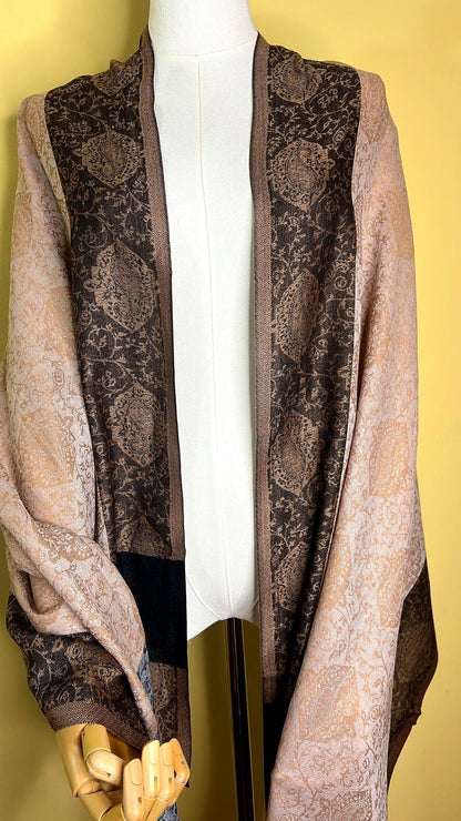 100% Pure Himalayan Cashmere Pashmina Shawl - Mustang Desert Sand