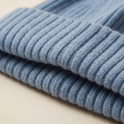 HRSB Men's Cashmere Beanie - Haven Ribbed Sky Blue 2