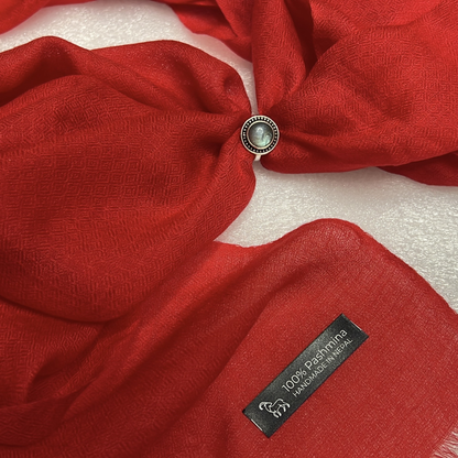 Heritage Red & Mulberry Cashmere Pashmina Shawl