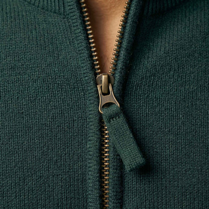 Men's cashmere half-zip sweater, Embrace in Pine - view 4
