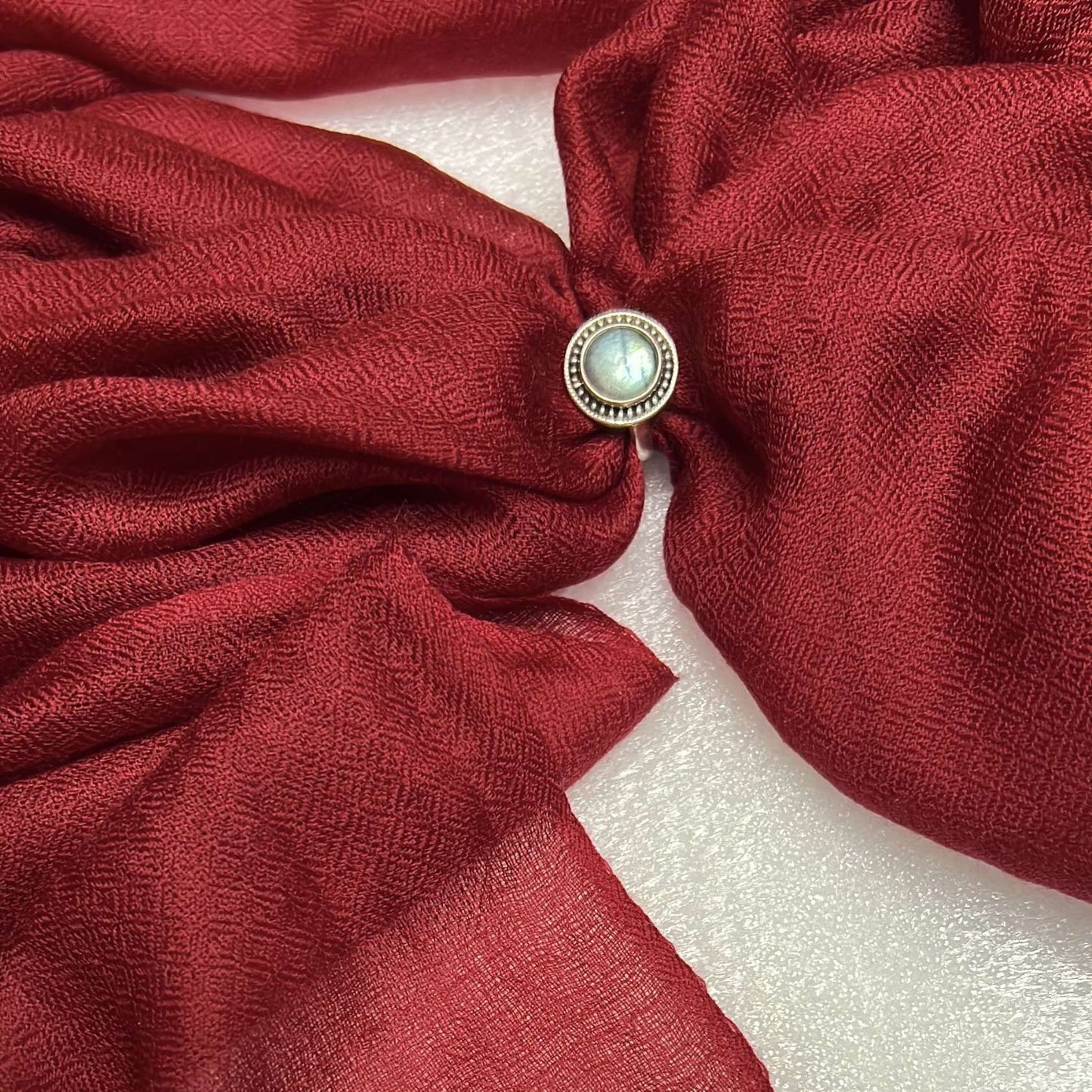 Heritage Red & Mulberry Cashmere Pashmina Shawl