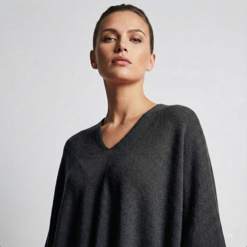 The V-Neck Poncho | 100% Pure Himalayan Cashmere