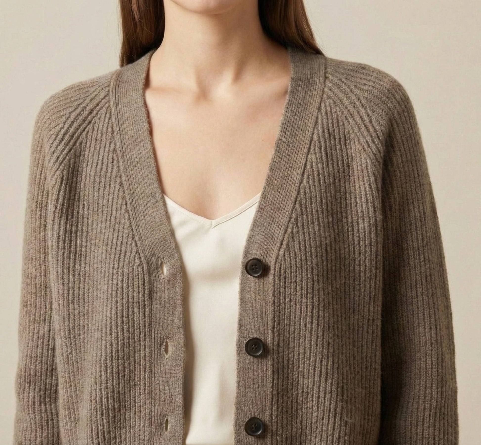 The Lhotse Cardigan | Heavyweight 500g Chunky Knit (Undyed) Toast Melange