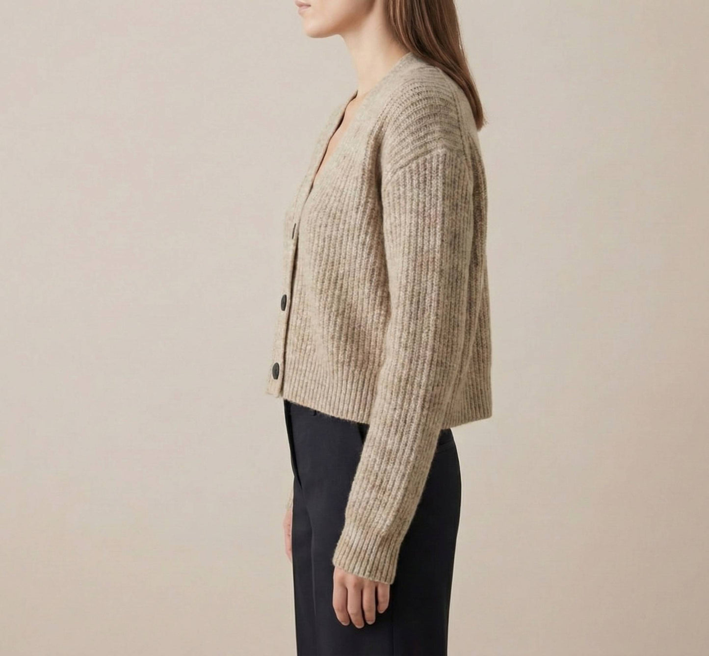 The Lhotse V-Neck Cardigan Undyed Himalayan Cashmere For Women