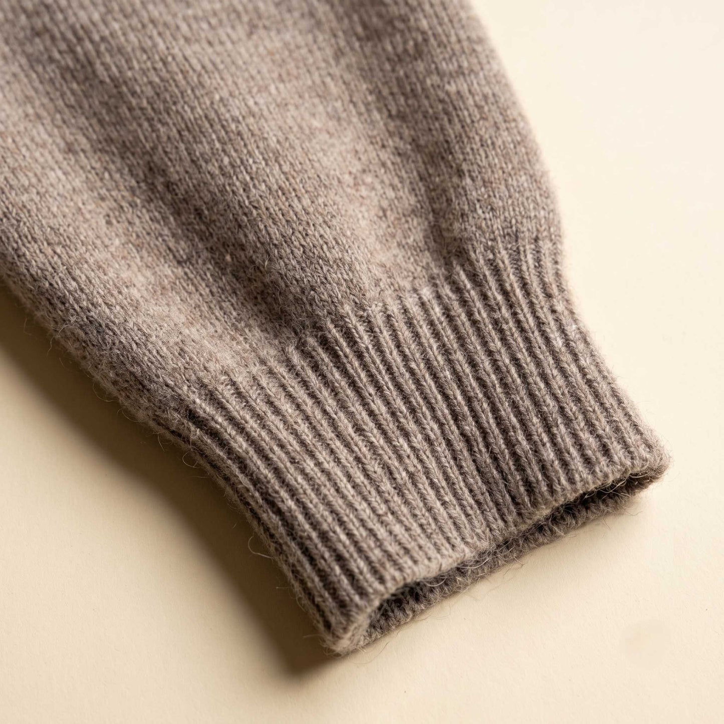 Men's undyed cashmere quarter-zip sweater, Executive in Toast Melange - view 2