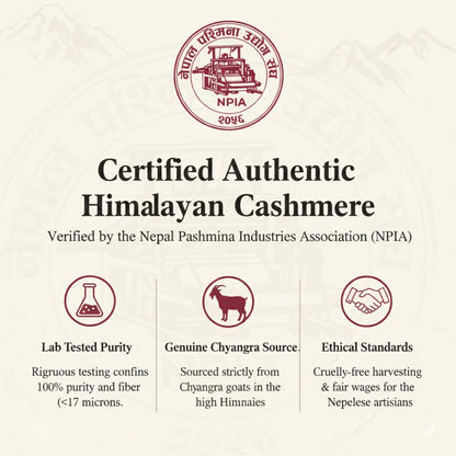 NPIA Certificate of Authenticity for Wine Red Handcrafted Cashmere Polo T-Shirt for Men