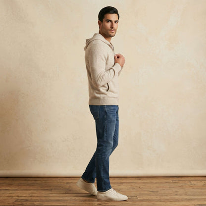 Original Kora Zip Undyed Himalayan Cashmere Hoodie For Men — Himalayan cashmere, view 14