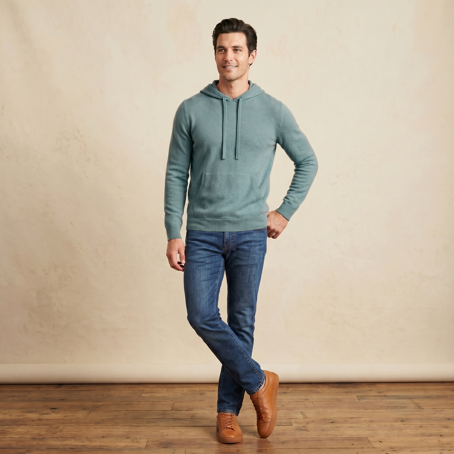 Mustang Himalayan Cashmere Hand-Finished Hoodie For Men