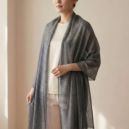 Himalayan Mist and Twilight Grey Cashmere Pashmina Shawl