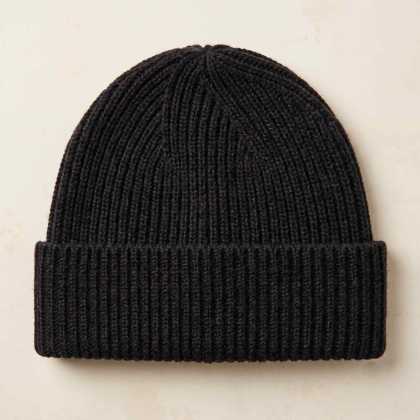 Men's hand-knit ribbed cashmere beanie, Noma in Deep Onyx - view 2