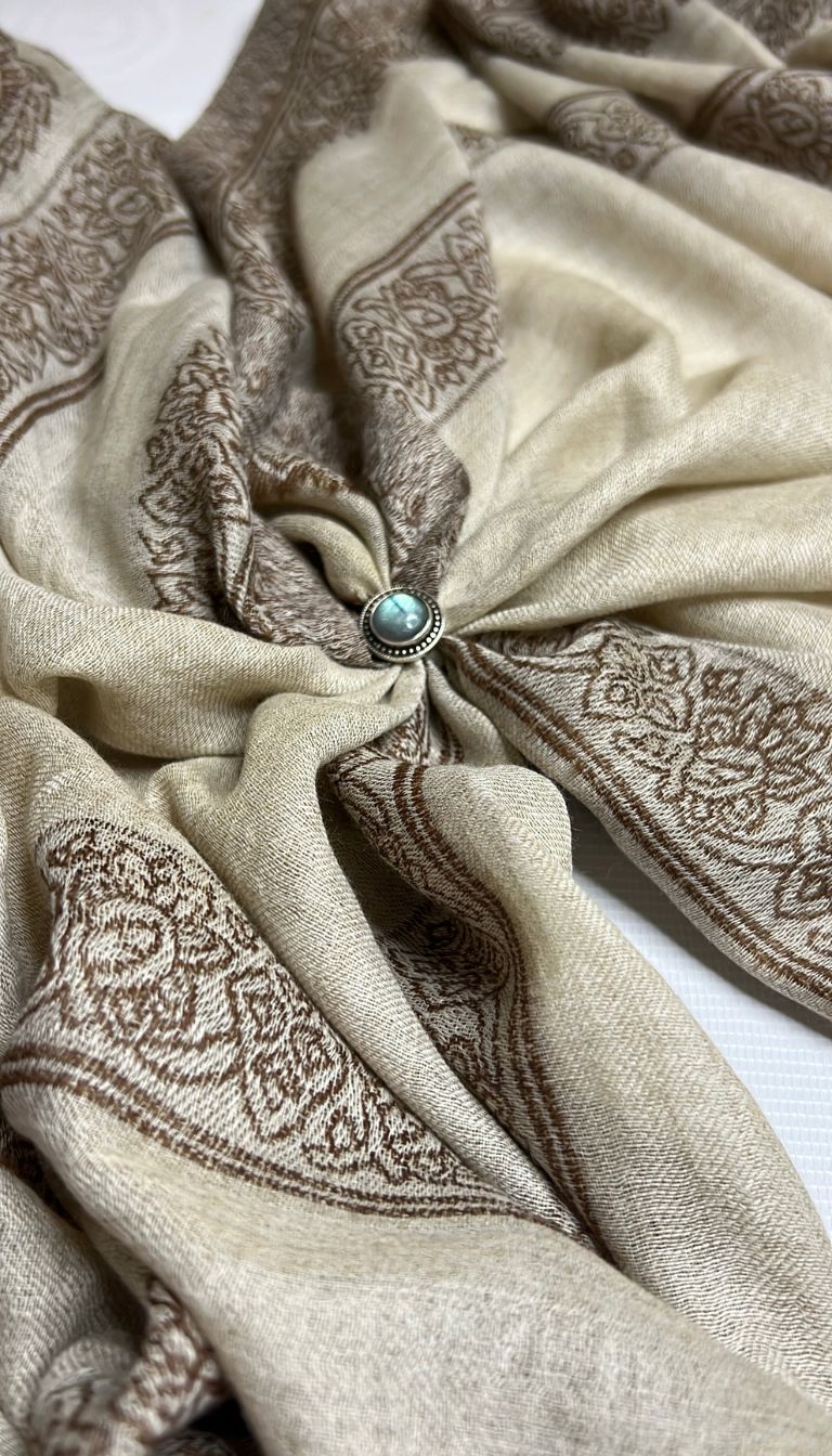 100% Pure Himalayan Cashmere Pashmina Shawl - Signature Neutral & Pattern Collection