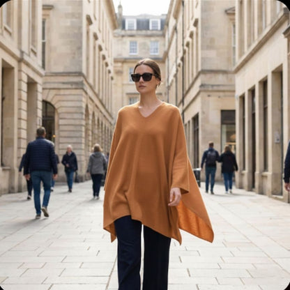 The V-Neck Poncho | 100% Pure Himalayan Cashmere