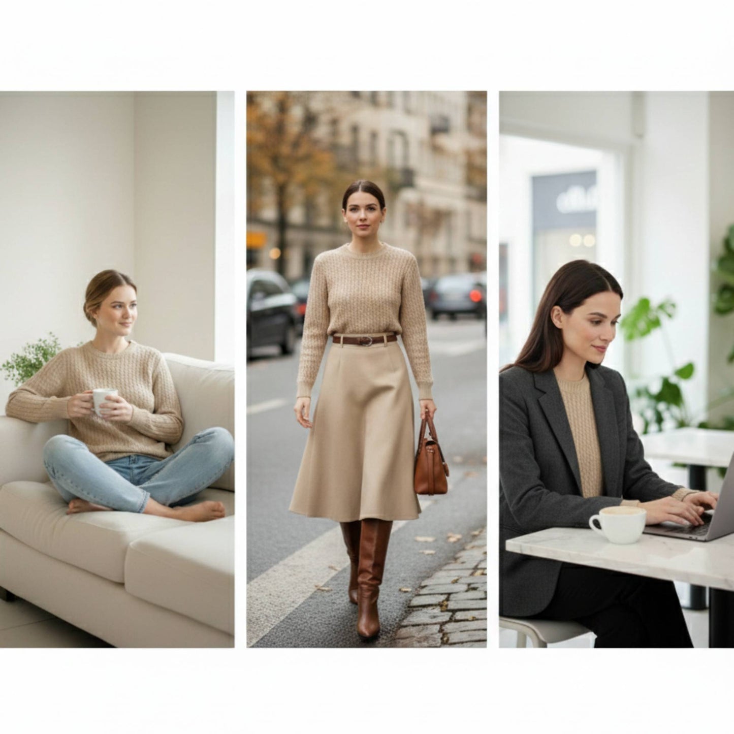 Grace Cable-Knit Cashmere Crewneck | 100% Pure Himalayan Women's Sweater