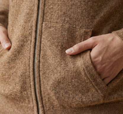 Toast Melange Kora Zip Hoodie | Heavyweight Undyed Cashmere (375g)