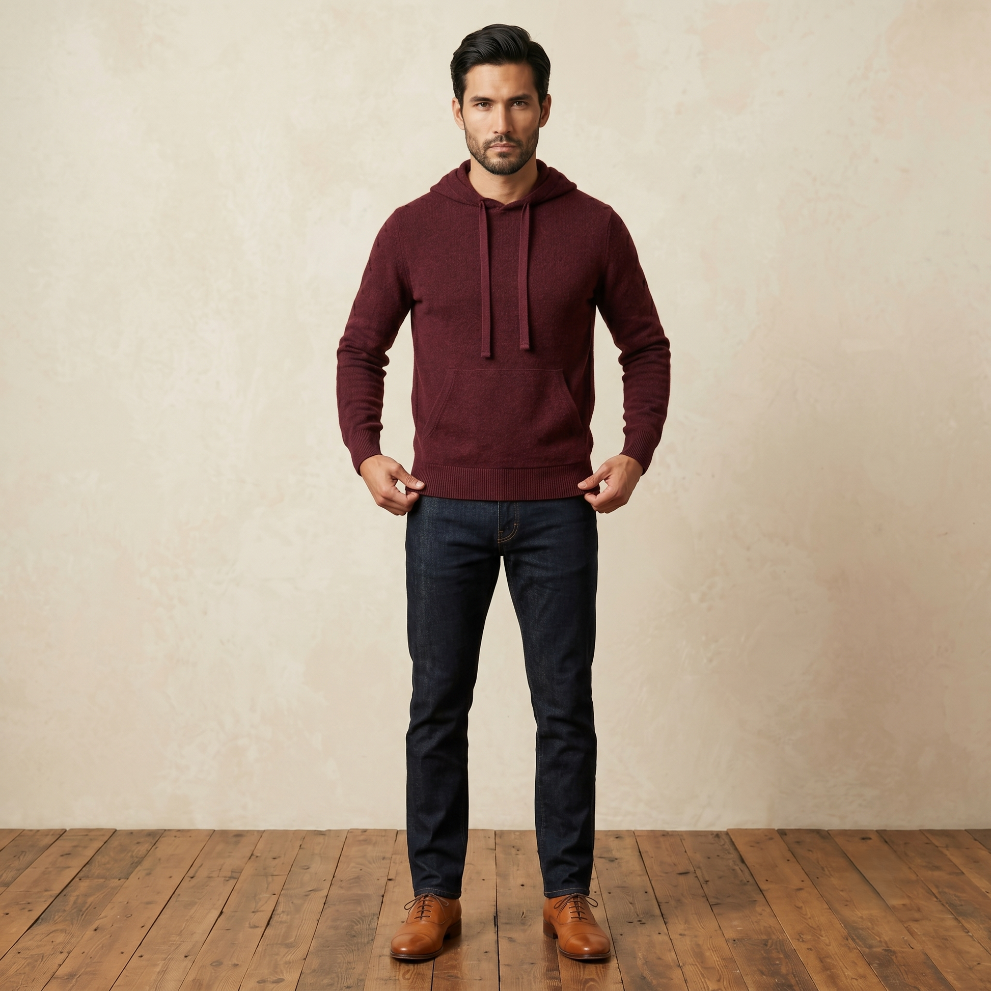 Mustang Himalayan Cashmere Hand-Finished Hoodie For Men