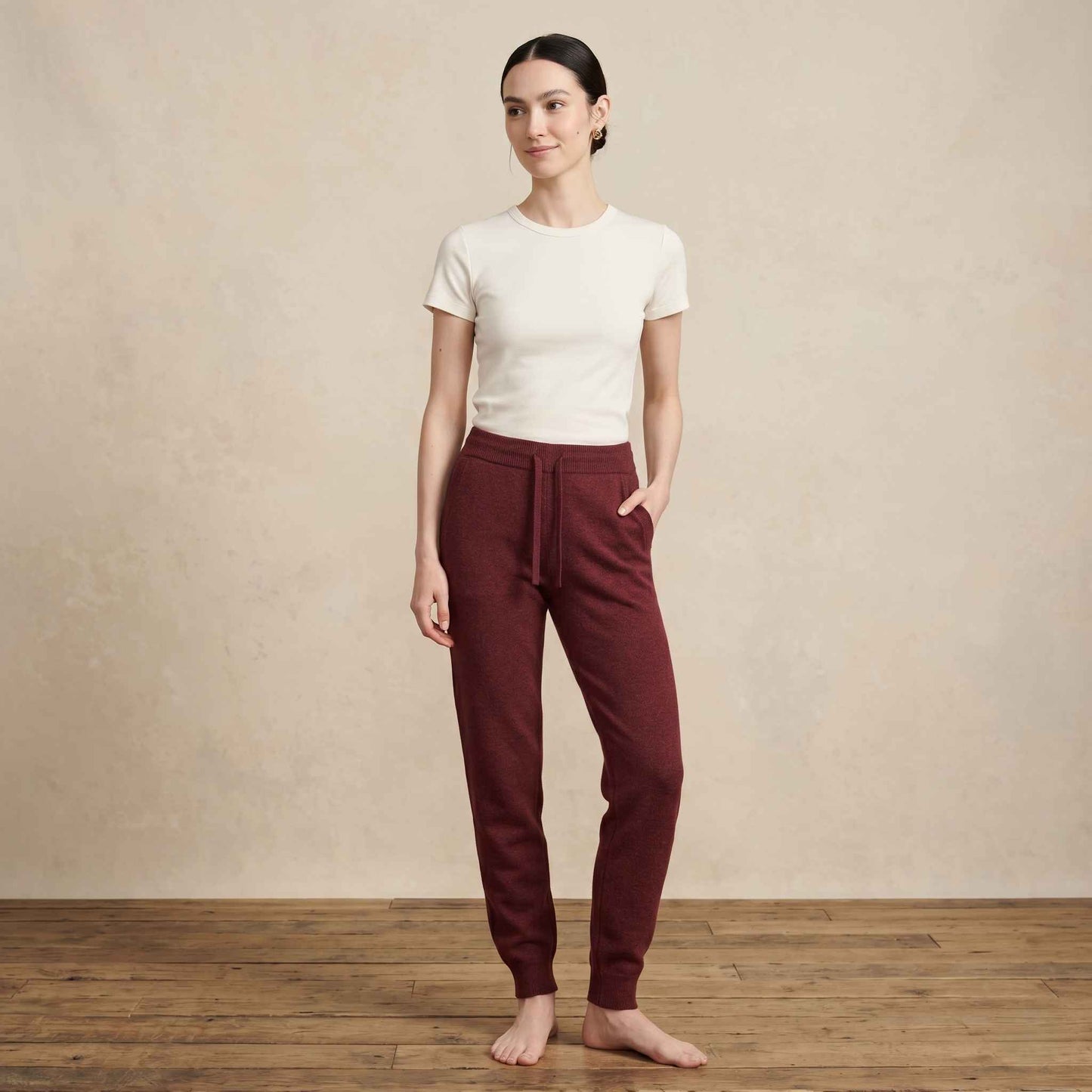 The Zenith Himalayan Cashmere Jogger For Women - Red