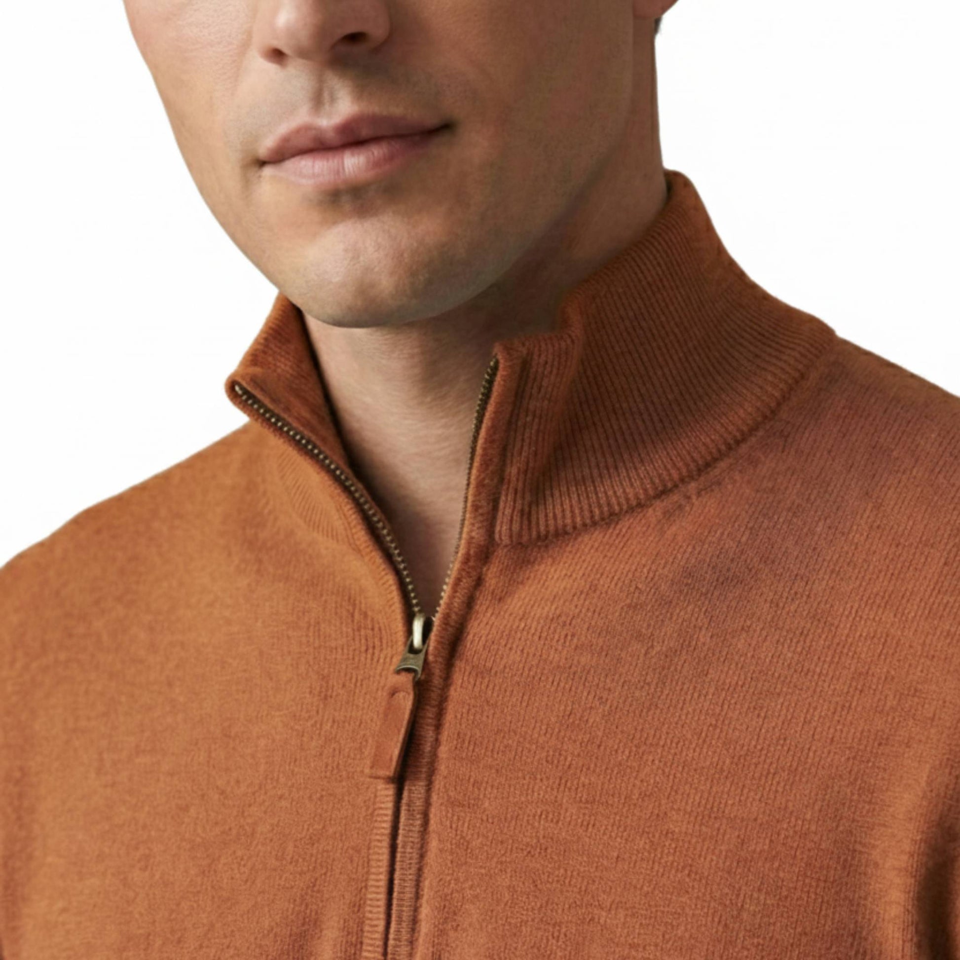 Exclusive Amber Himalayan Cashmere Half-Zip Men's Embrace Sweater