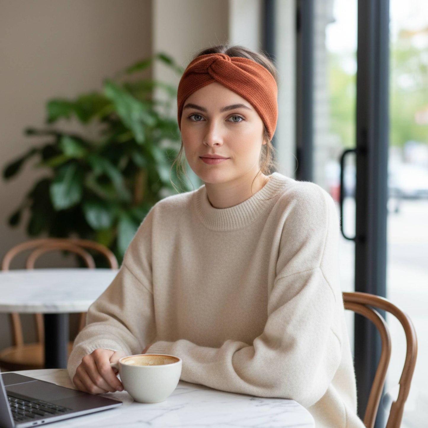 The Gomba Band | Twisted Front 100% Pure Cashmere Headband | 2-Ply 16 Micron Hand-Knit Ear Warmer