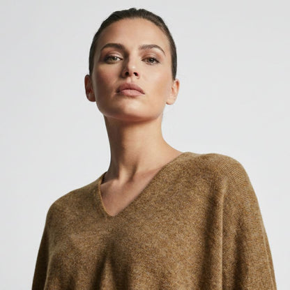 The V-Neck Poncho | 100% Undyed Pure Himalayan Cashmere
