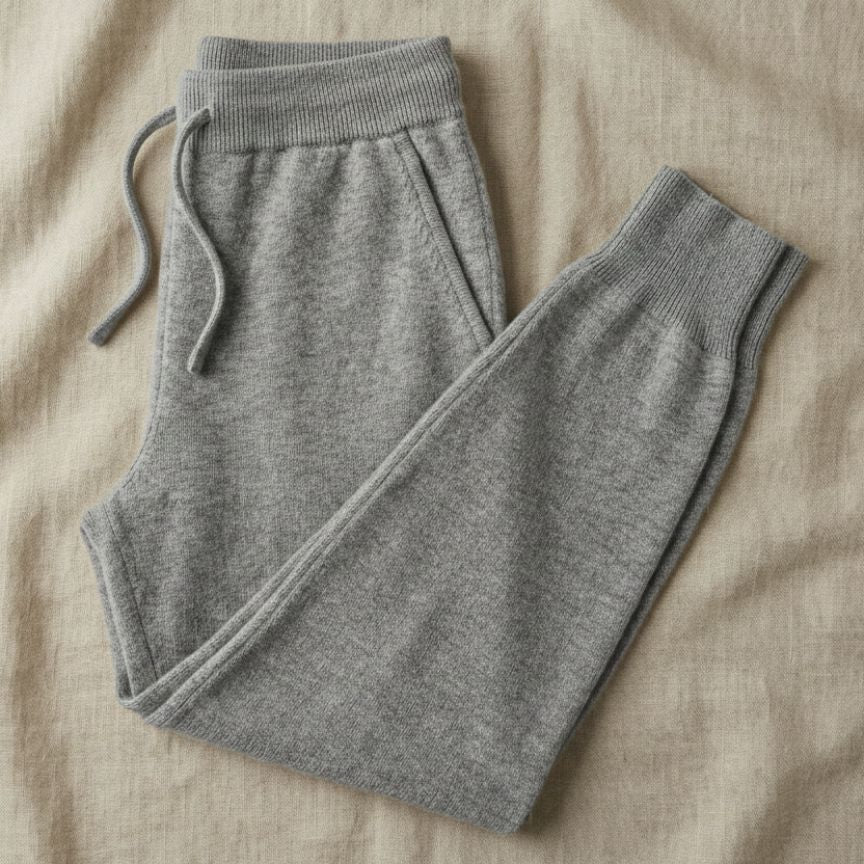 Light Grey Melange 100% Pure Himalayan Cashmere Zenith Natural Jogger