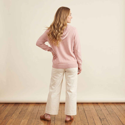 100% Cashmere Women's Pullover Hoodie — 2-Ply 16-Micron Himalayan Cashmere