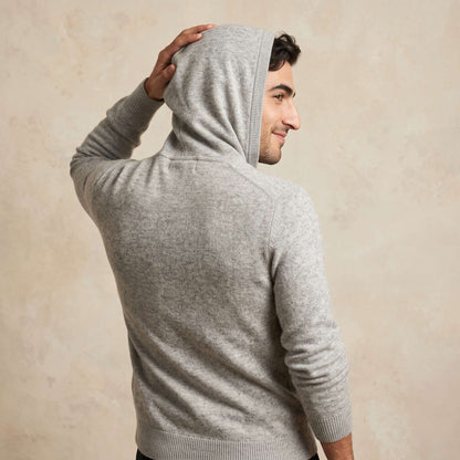 Original Kora Zip Undyed Himalayan Cashmere Hoodie For Men — Himalayan cashmere, view 9