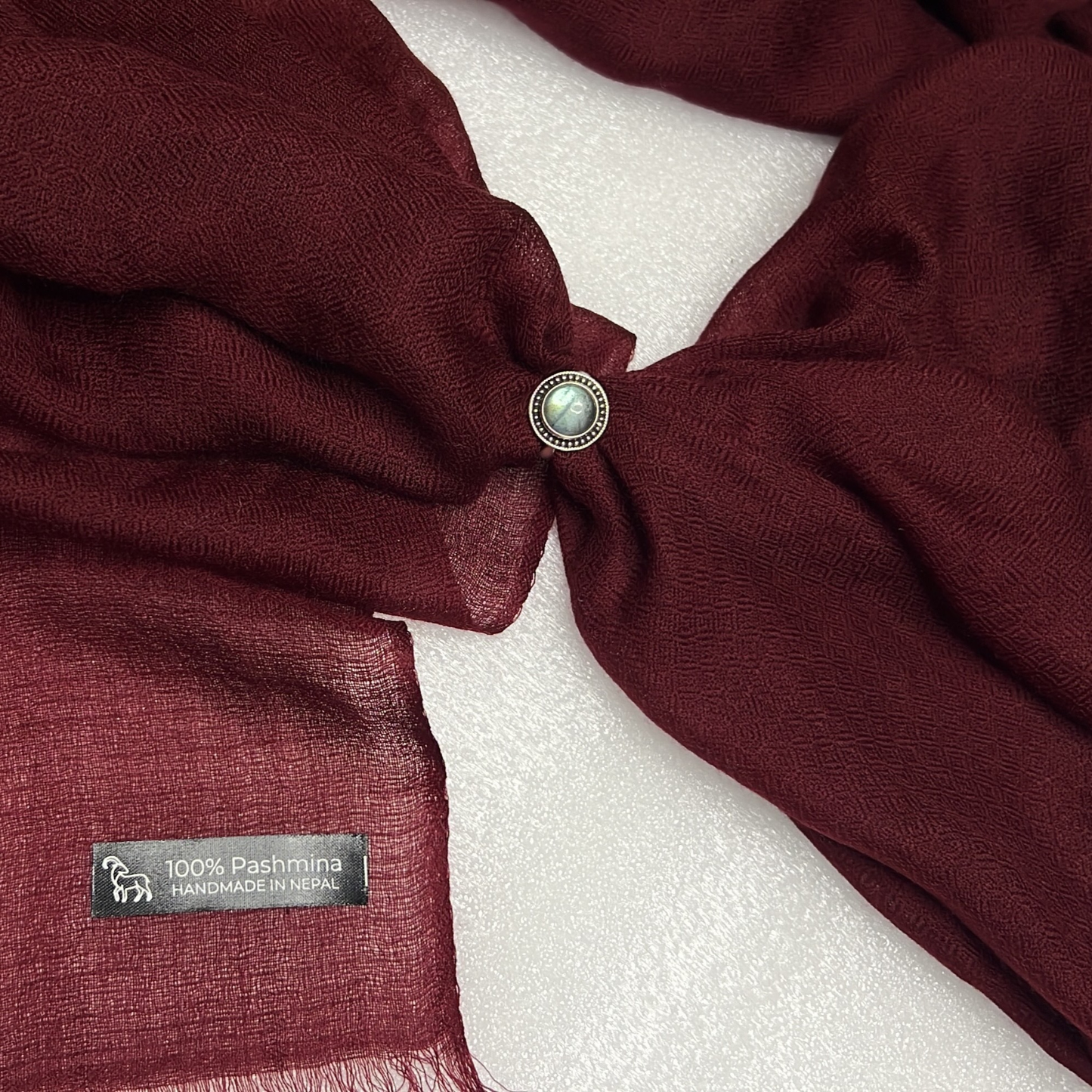 Heritage Red & Mulberry Cashmere Pashmina Shawl