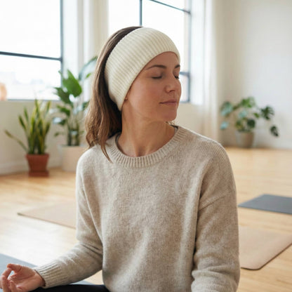 Aura Headband | 100% Pure Himalayan Cashmere Ear Warmer | 2-Ply 16 Micron Hand-Knit Wrap