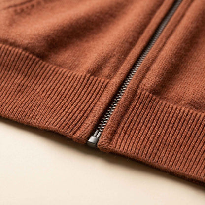 100% Cashmere Women's Zip Hoodie — 12-Gauge 2-Ply 16-Micron Himalayan Cashmere