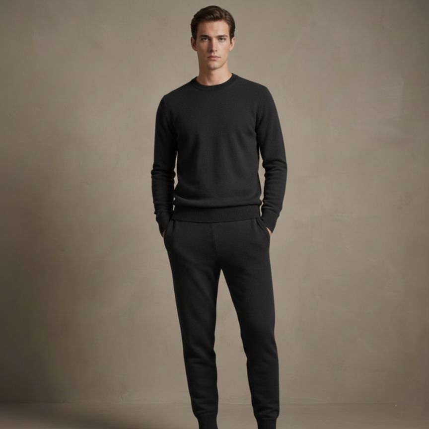 Black Zenith Jogger | 100% Pure Himalayan Cashmere
