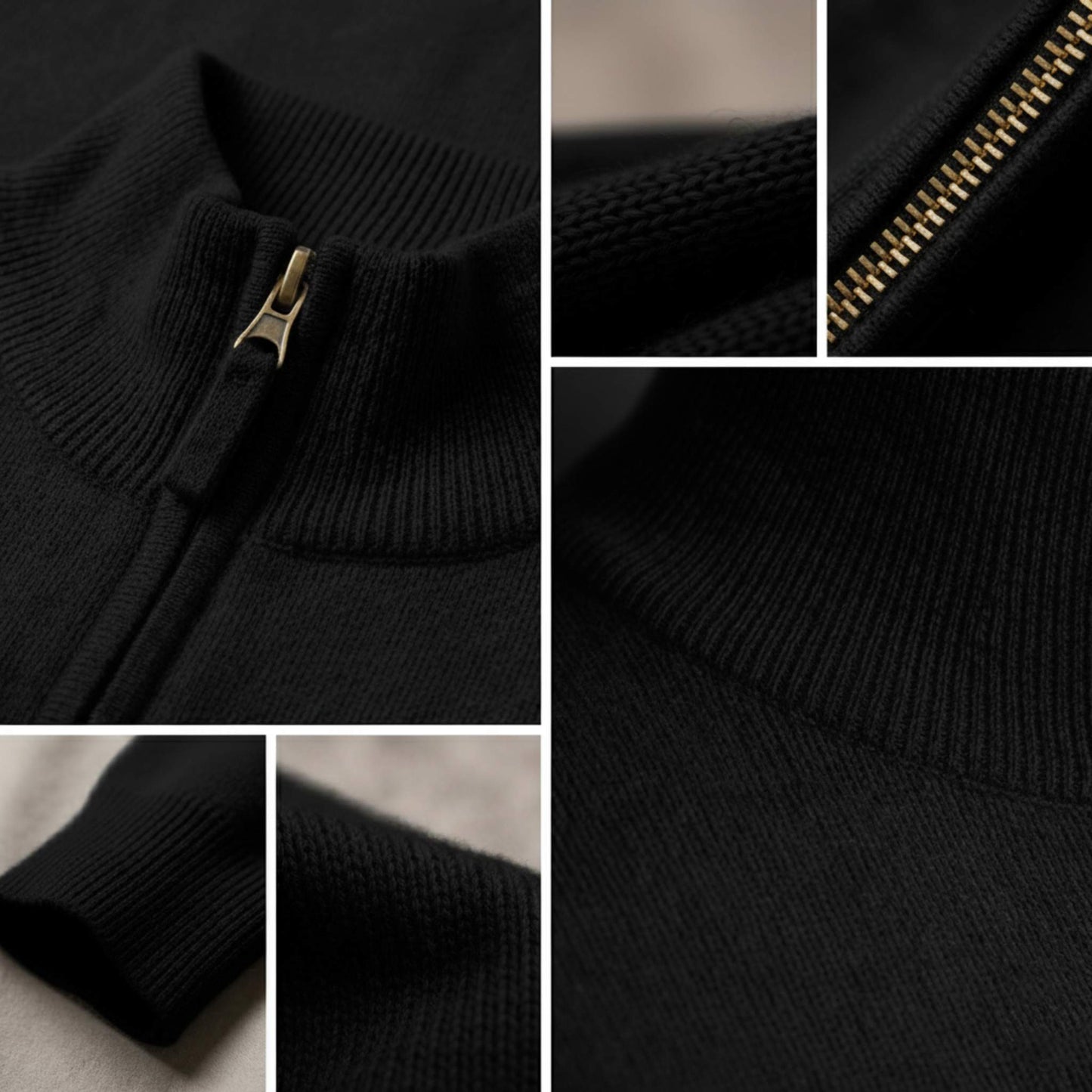 Exclusive Onyx Himalayan Cashmere Half-Zip Men's Embrace Sweater