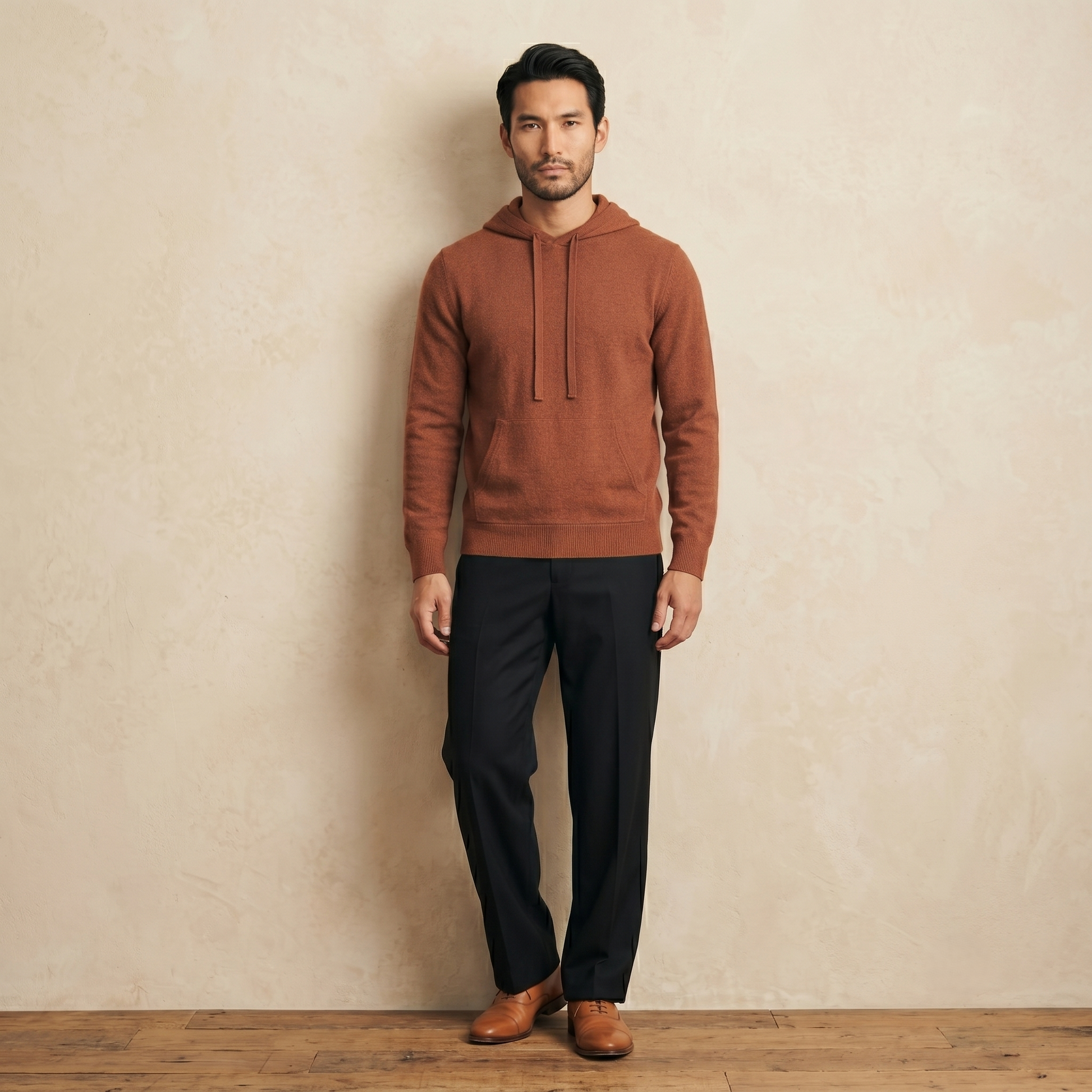 Mustang Himalayan Cashmere Hand-Finished Hoodie For Men