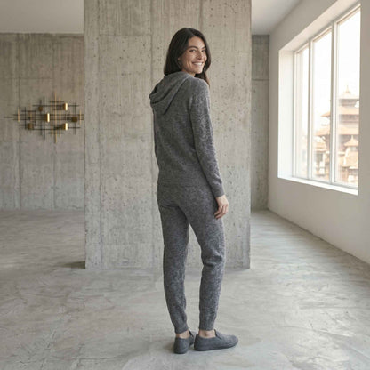 100% Undyed Cashmere Women's Hoodie — Chemical-Free Natural Chyangra Cashmere