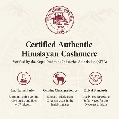NPIA Certificate of Authenticity for Pine Heritage Cable Knit Cashmere Beanie for Men