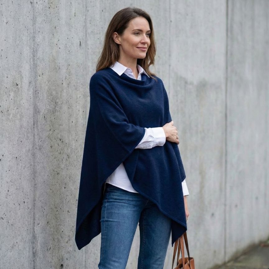The V-Neck Poncho | 100% Pure Himalayan Cashmere