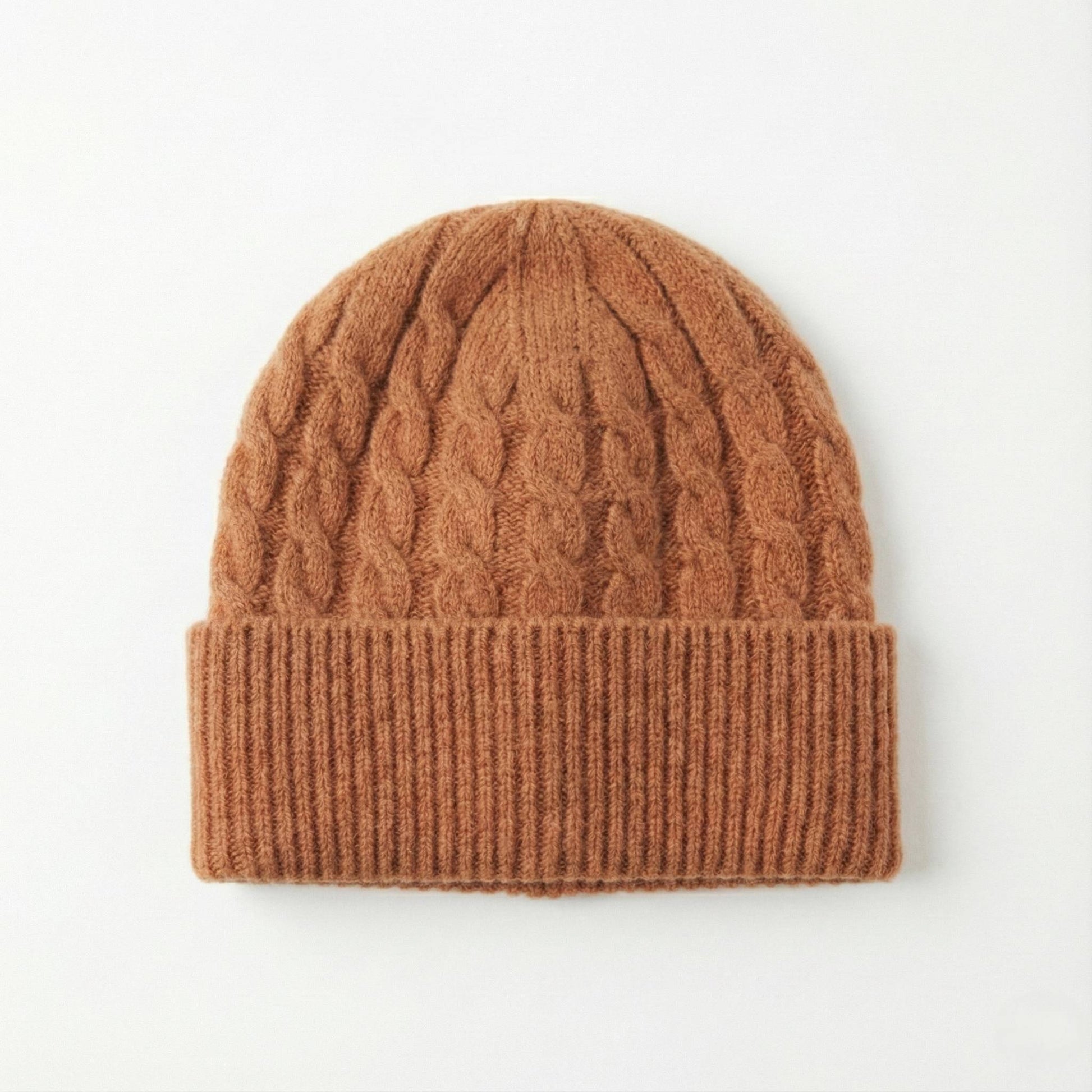 Heritage Cable Knit Cashmere Beanie for Men | 100% Pure Himalayan Amber