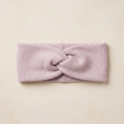 Gomba twisted-front cashmere headband in Lilac, flat front
