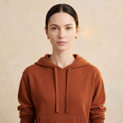 100% Cashmere Women's Pullover Hoodie — 2-Ply 16-Micron Himalayan Cashmere