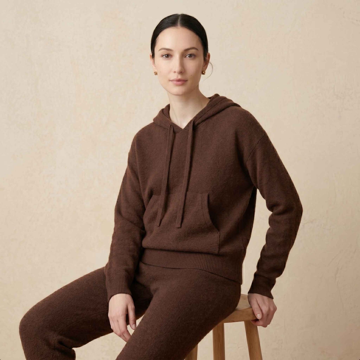 100% Cashmere Women's Pullover Hoodie — 2-Ply 16-Micron Himalayan Cashmere