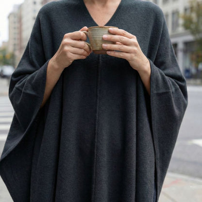 The V-Neck Poncho | 100% Pure Himalayan Cashmere