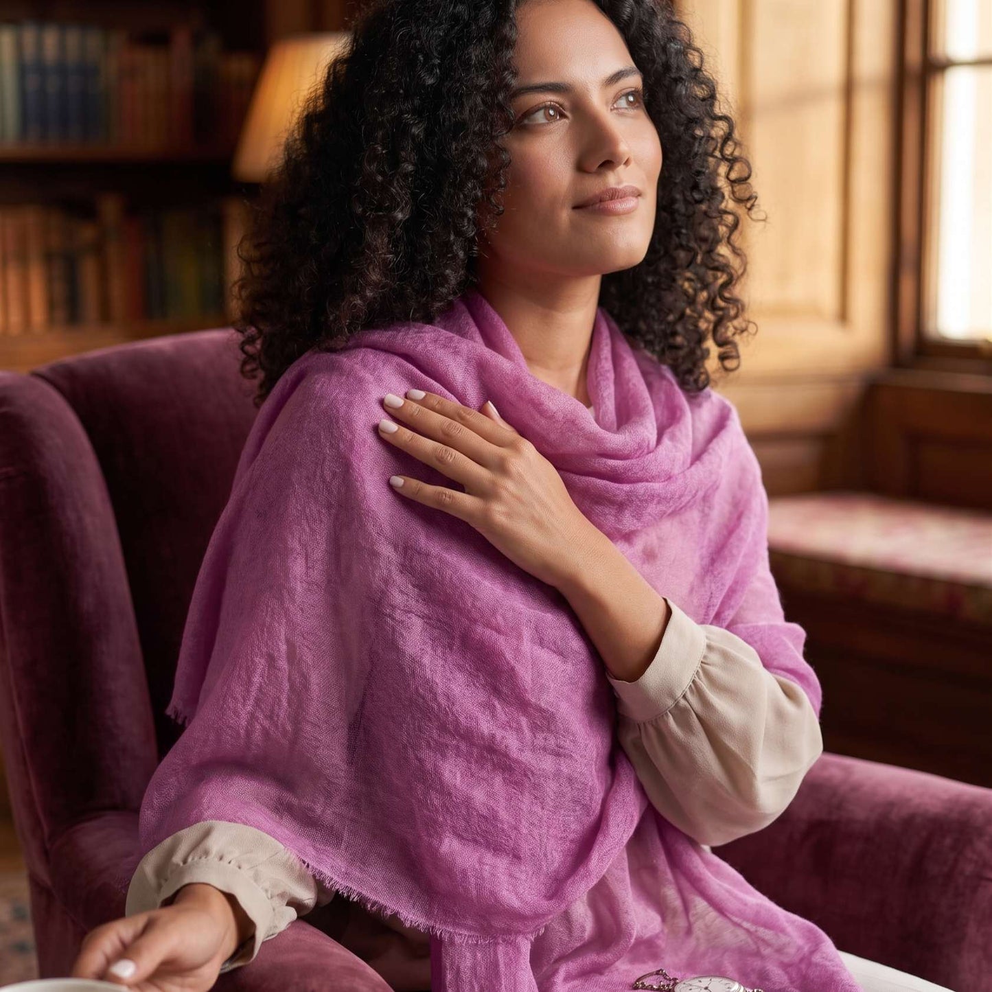 Pink and Rose Heritage Cashmere Pashmina Shawl